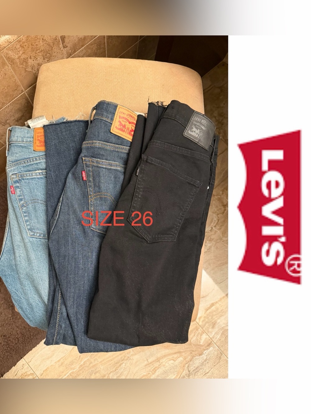 Levi's Jeans Trio - Light Blue, Medium Blue, Black
